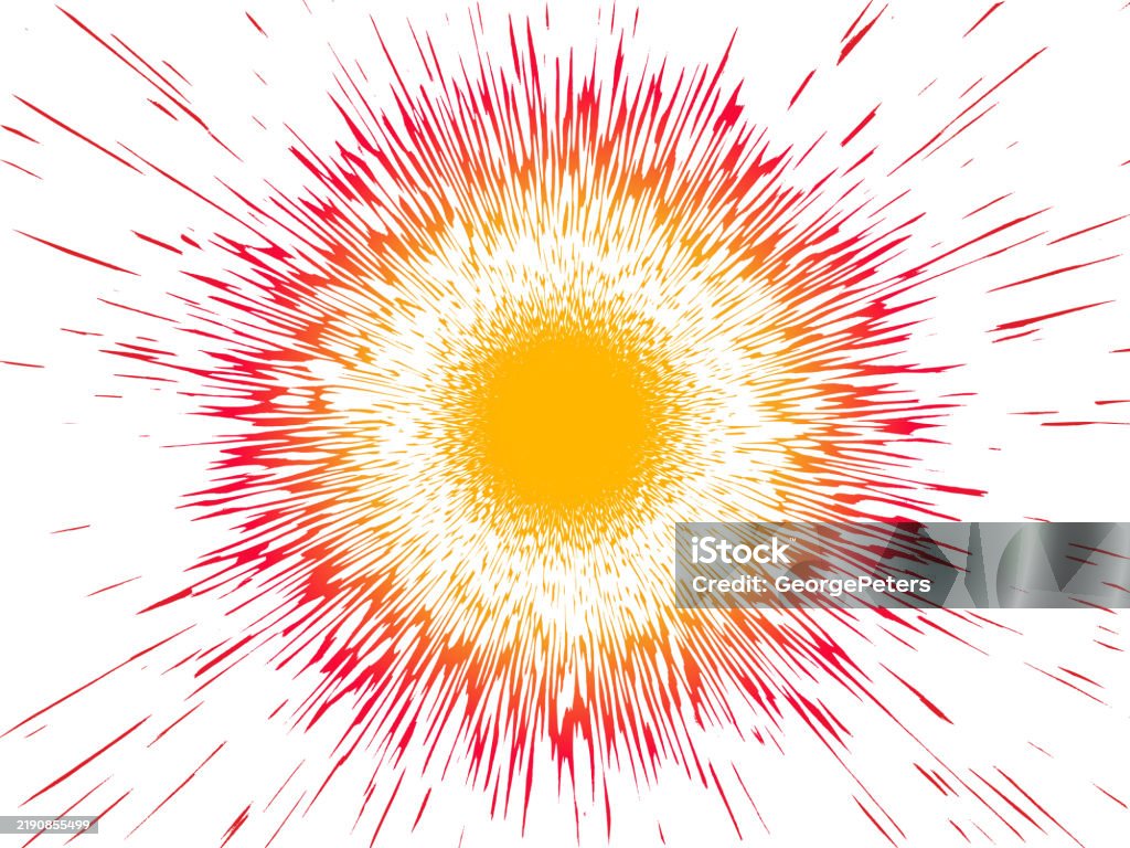 Circlular Border Frame And Exploding Light Trails Stock Illustration ...