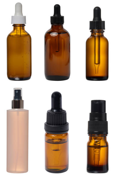istock A glass brown bottle with a dropper on a white isolated background, a container for cosmetic products 2190856401