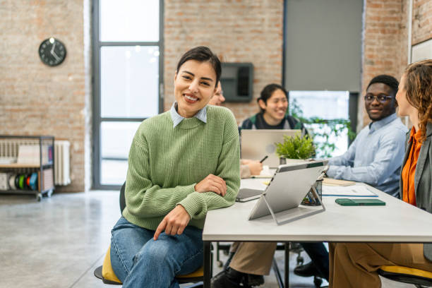 istock Portrait of a cheerful woman at work 2190860229