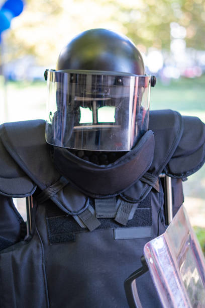 istock Riot police protective gear with helmet 2190860326