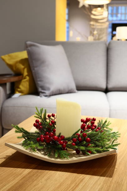 istock Create a Cozy Living Room Decor with Lush Greenery and Warm Candlelight for a Welcoming Atmosphere 2190861871