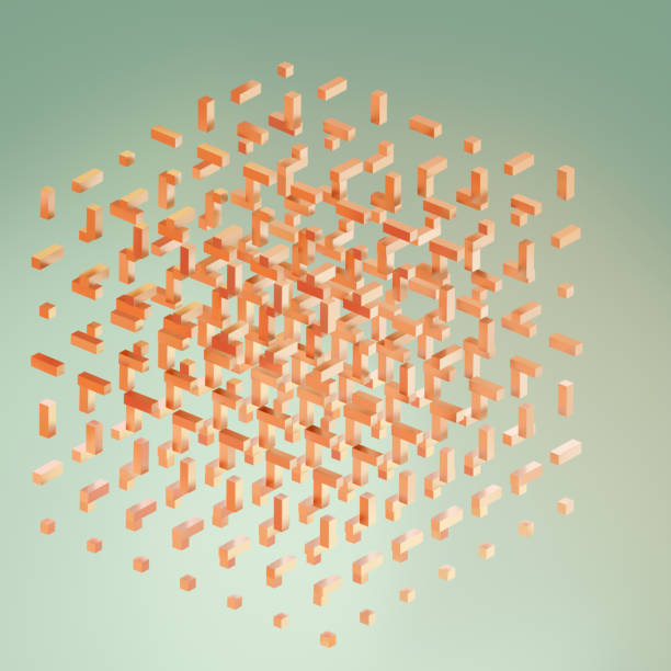 Abstract Geometric Cube Form with Repeating Elements stock photo
