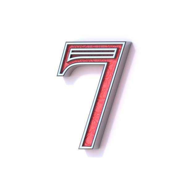 istock Red silver festive font Number 7 SEVEN 3D 2190866221