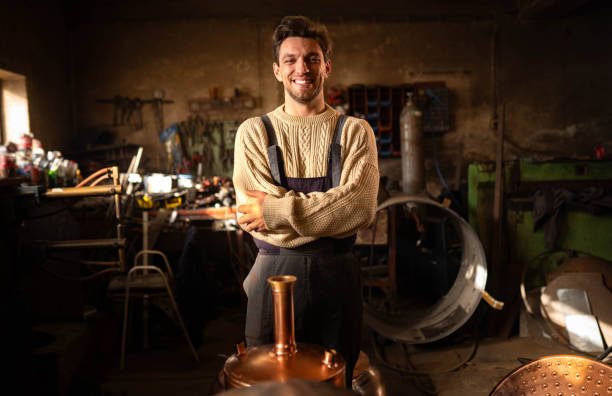 portrait of a worker in copper production