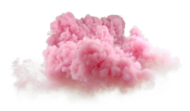 istock Romantic sundown pastel pink clouds cutout white backgrounds 3d rendering 2190879760