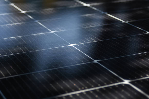 istock Power grid on solar panel for eco friendly. Solar cell for generating electricity and use to clean power energy.  photovoltaic system. 2190881430