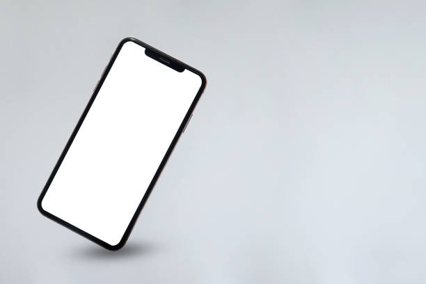 istock A phone is shown in the air with a white background 2190882116