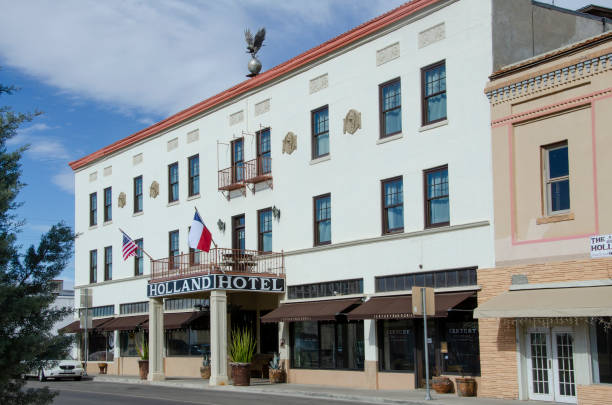 Alpine, TX/USA - February 3, 2018:  The Holland Hotel in Alpine, Texas is a century-old landmark in the Big Bend region of West Texas.