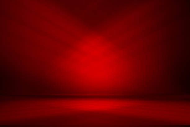 istock Wall interior background, studio and backdrops show products.with shadow from window color red . background for text insertion and presentation product 2190884415