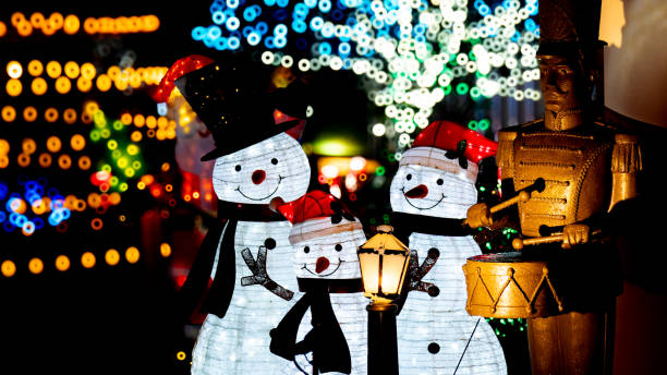 Burnaby, British Columbia, Canada - December 20, 2024: Fantastic Christmas decorations in Burnaby of great Vancouver, BC, Canada