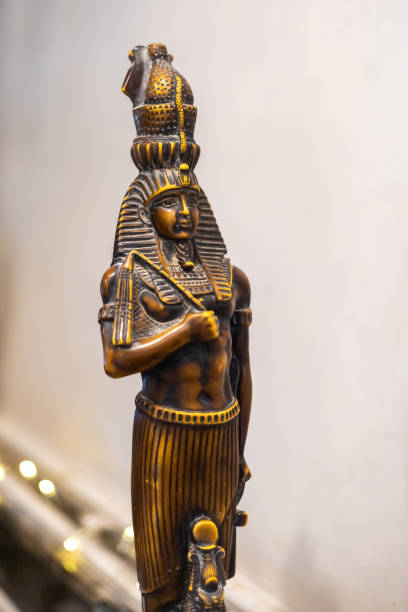 istock Ancient egyptian pharaoh statue with traditional headdress in low resolution 2190889260