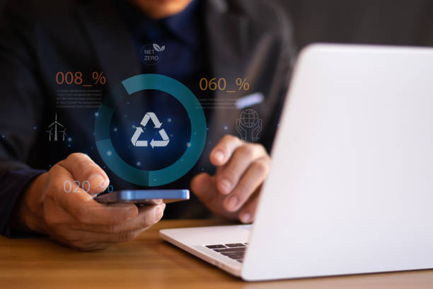istock Renewable energy concept, recycling concept to reduce waste to zero, reuse remaining waste 2190889597