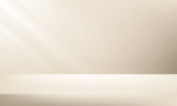 Empty Beige studio background. Empty room with light effect. Vector illustration. Empty Beige studio background. Empty room with light effect. Space for selling products on the website. Vector illustration. beige background stock illustrations