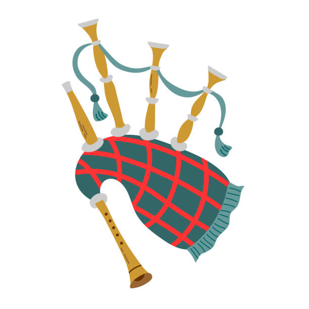 ilustraciones, imágenes clip art, dibujos animados e iconos de stock de icono de gaita clipart avatar logotipo concepte ilustración aislada - gaitero