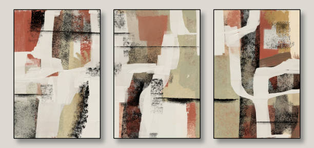istock Bold and expressive abstract art with contrasting colors and striking lines, perfect for modern and vibrant interiors. 2190902754