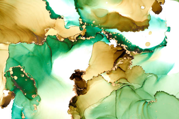 istock Natural  luxury abstract fluid art painting in alcohol ink technique. Tender and dreamy  wallpaper. Mixture of colors creating transparent waves and golden swirls. For posters, other printed materials 2190902875