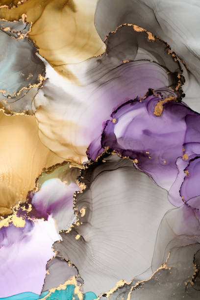 istock Natural  luxury abstract fluid art painting in liquid ink technique. Tender and dreamy  wallpaper. Mixture of colors creating transparent waves and golden swirls. For posters, other printed materials 2190903403
