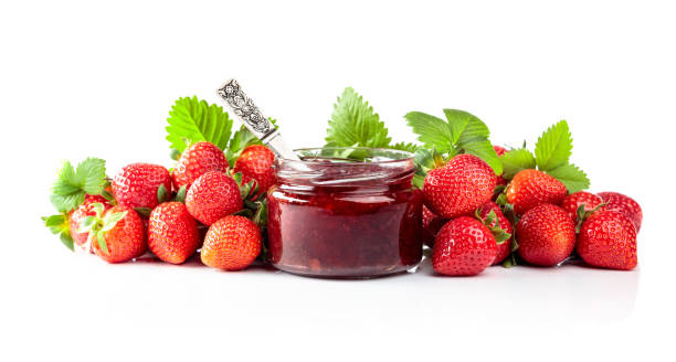 istock Strawberry jam and fresh berries are isolated on a white background. 2190910875