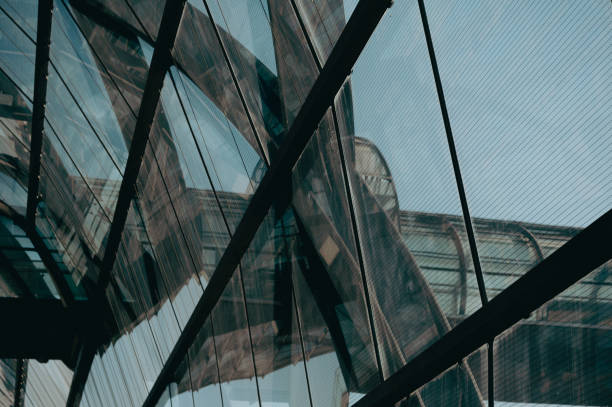 abstract minimalist glass roof construction
