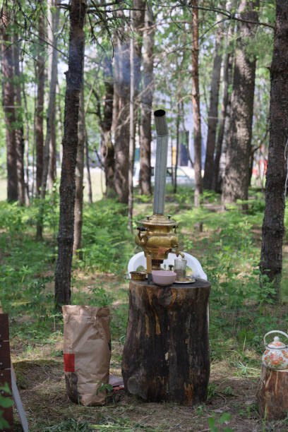 istock Rustic Cooking Setup Located Within a Serene and Peaceful Forest Environment for Enjoyment 2190918897