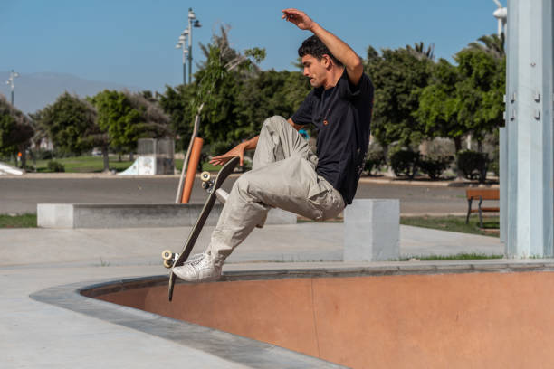 young skater in a skate park