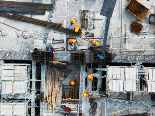istock Drone Point View of Workers Working on Construction Site / Hangzhou, China 2190931537