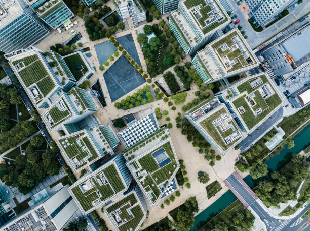 istock Aerial View of Green Rooftops 2190931541