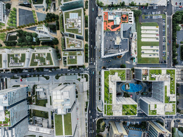 istock Aerial View of Green Rooftops 2190931568