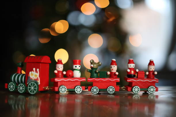 istock Christmas train worden decoration 2190931902