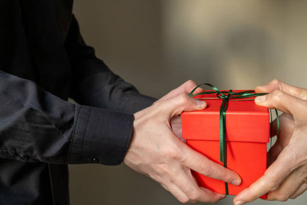 istock Giving red gift on Valentine's Day in slow motion 2190934693