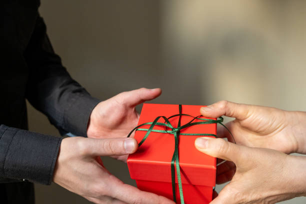 istock Giving red gift on Valentine's Day in slow motion 2190934695