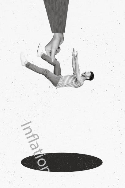 istock Creative 3d photo collage artwork graphics painting of arm putting guy inside dark inflation hole isolated drawing background 2190938185