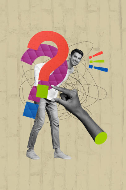 istock Composite trend artwork 3D sketch image photo collage of young man student walk hand hold huge question symbol think mind smart clever 2190939549