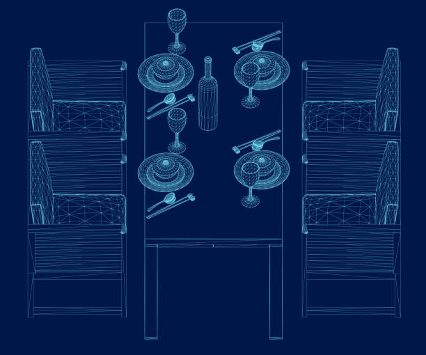 60+ Overhead View Dinner Table Stock Illustrations, Royalty-Free Vector ...