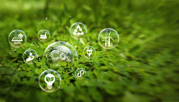 istock CO2 reduction symbol, climate change limiting global warming and sustainable development and green business and icons for ESG, CO2 and Net Zero. 2190945789