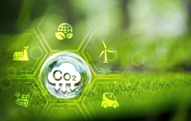 istock CO2 reduction symbol, climate change limiting global warming and sustainable development and green business and icons for ESG, CO2 and Net Zero. 2190945807