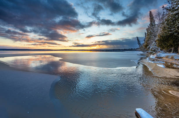 istock Higgins Lake Blue Hour Winter Solace Sunset 2190947771