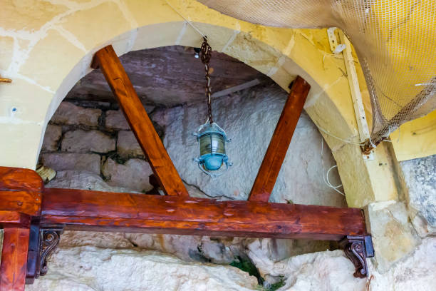 istock Vintage Turquoise Lantern Hanging Under Detailed Tented Canopy 2190951164