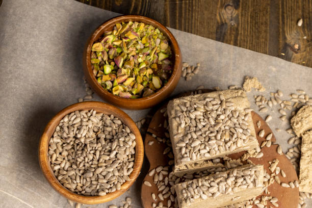 istock halva made from roasted sunflower seeds and crushed into one solid mass 2190951577