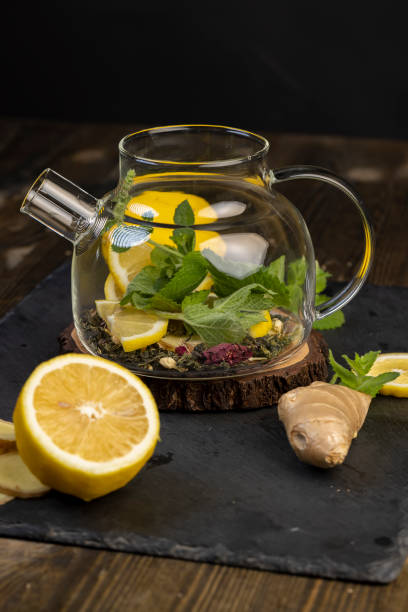 istock green tea with ginger and green mint with lemon 2190951613