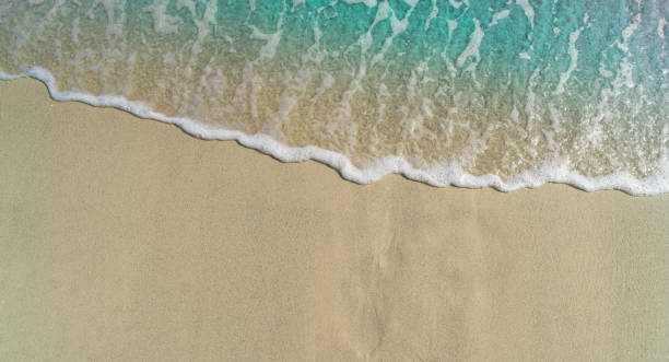 istock beautifully sand beach, closeup, top view 2190953873