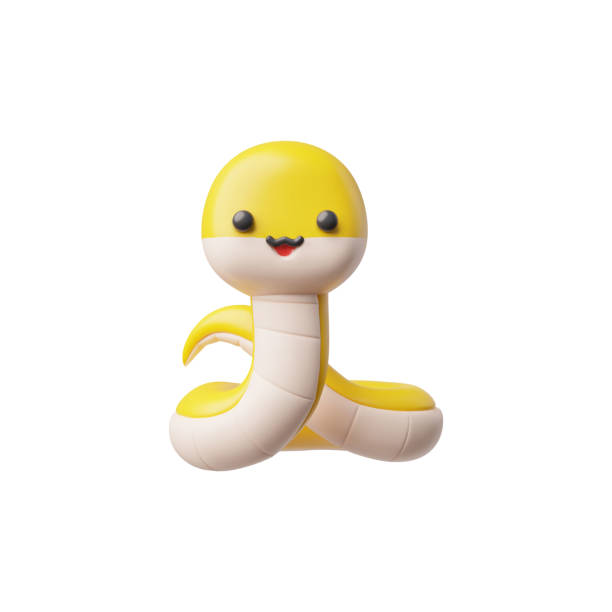 istock Vector 3d illustration of cartoon yellow snake isolated on background. 2190964800