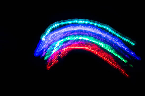 Background abstract image of various colorful lines on a black background