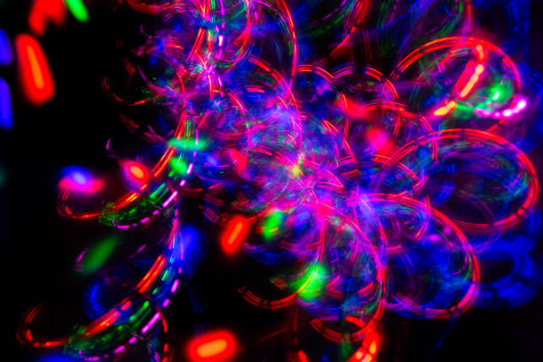 istock Background abstract image of various colorful lines on a black background 2190965638