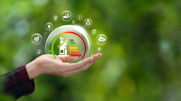 Home Improvement concept, Home Energy Efficiency, Eco-Friendly Home Improvement, Cost Savings and Green Energy Costs. Green Building for Sustainable Development.