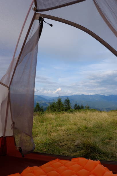 istock View of the mountain landscape from the tent. 2190968746