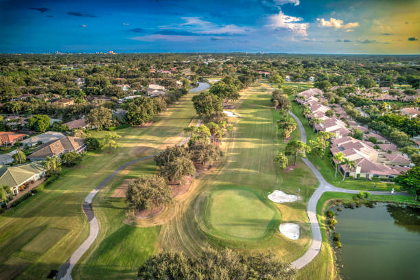 istock Aerial views of golf course community 2190969120