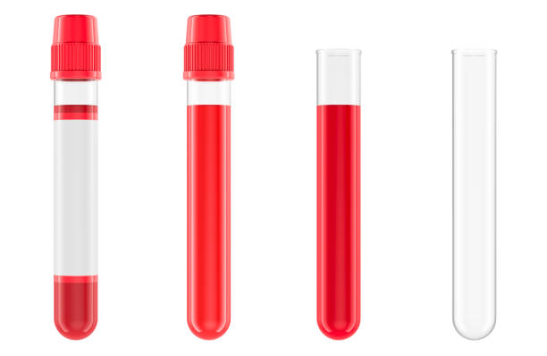 istock Set of test tubes. Test Tubes with blood and empty. 3D rendering 2190970395