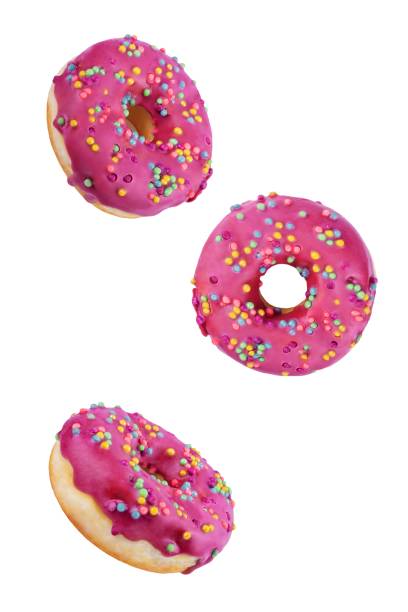 istock Pink donut on a white isolated background 2190974193