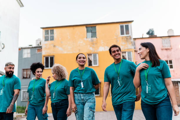 istock Volunteers talking and walking outdoors 2190984282